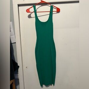 Green knit dress